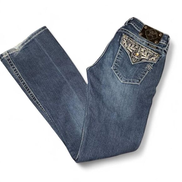Miss Me Women’s JP 50909B2 Bootcut Jeans embellished back pocket flaps Sz 29 - Picture 7 of 8